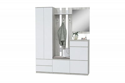 Прихожая Лори, набор №ДС-1, дуб серый/белый МЛК