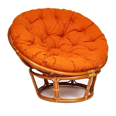 Кресло PAPASAN / ПАПАСАН 23/01 W с подушкой коньяк ткань оранжевый