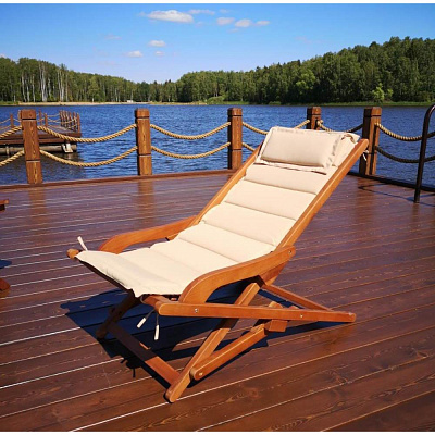 Складное кресло-шезлонг Afina Garden AFM-709A Beige Коричневый, Бежевый