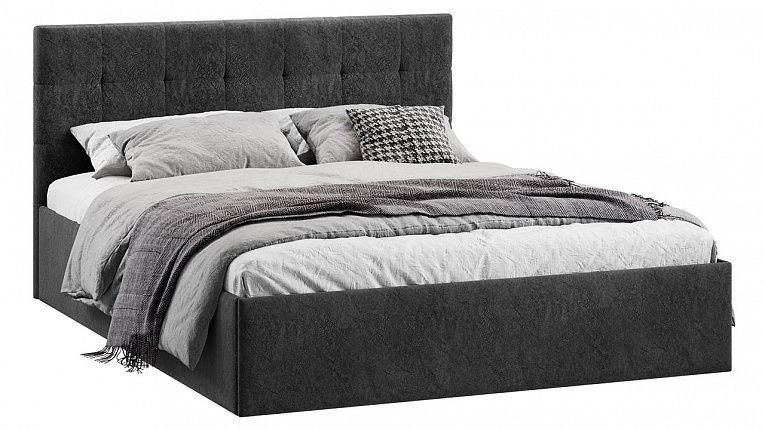 Кровать 140х200 Джоли ТриЯ микровелюр Wellmart Graphite