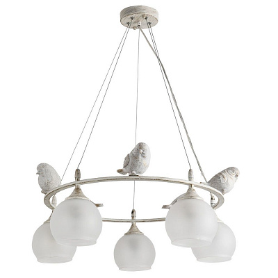 Подвесная люстра Arte Lamp GEMELLI белый, золото A2150SP-5WG